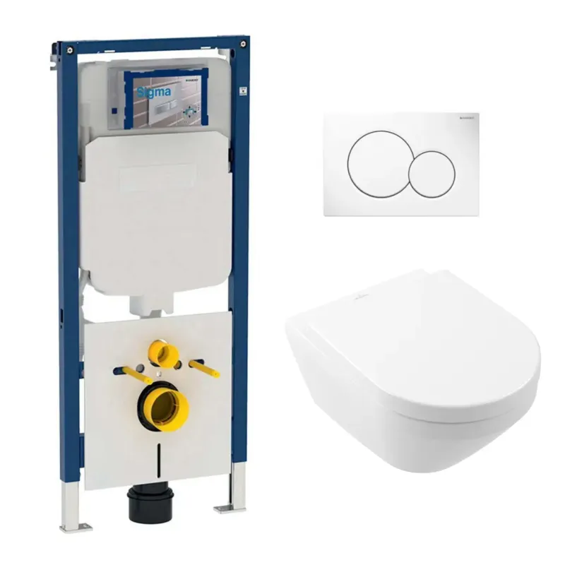 Geberit UP720 toiletset met Villeroy & Boch Architectura randloos toilet met TwistFlush en softclose zitting Dagaanbieding