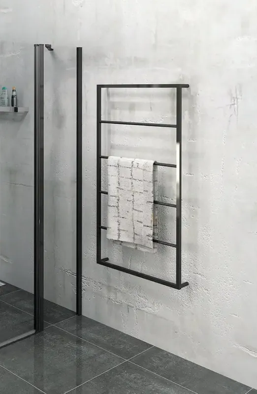 SCHADEMODEL Sapho Industrial handdoekrek hangend 115x60cm mat zwart Gereduceerde Prijs