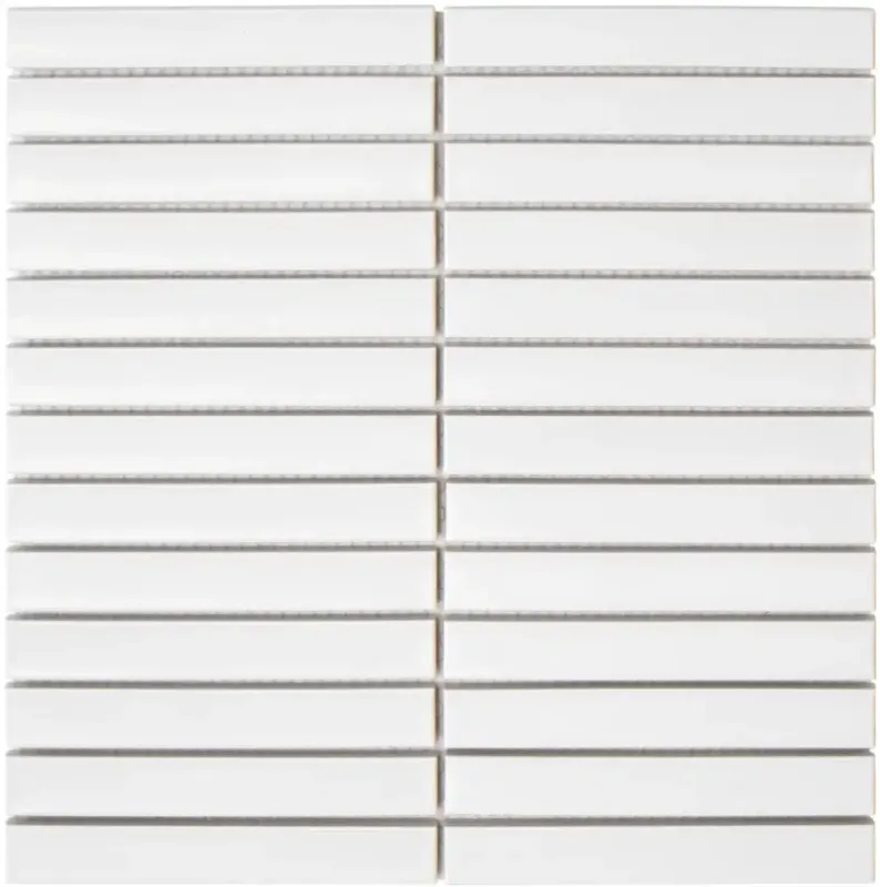 Exclusieve Aanbieding Tegelsample The Mosaic Factory Sevilla smalle vinger 2cm mozaïek tegels 30x30 mat wit