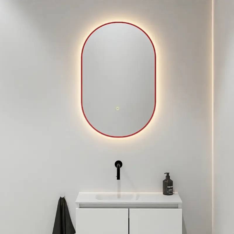 Mondiaz Glow ovale spiegel 45x90cm met verlichting fire Koop Vandaag