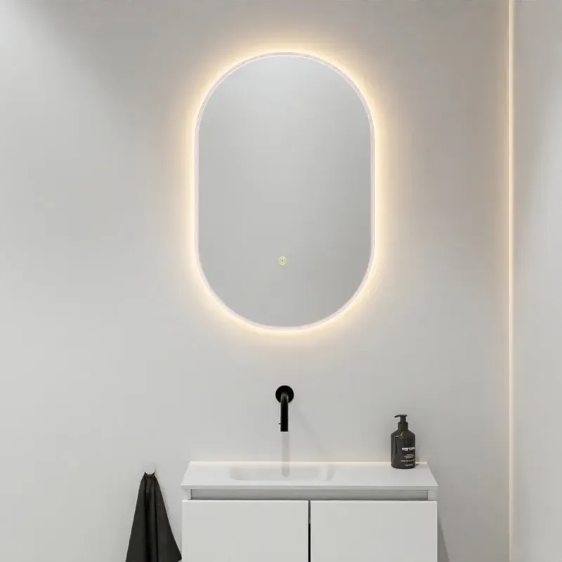 Mondiaz Glow ovale spiegel 45x90cm met verlichting rosee Must-Have