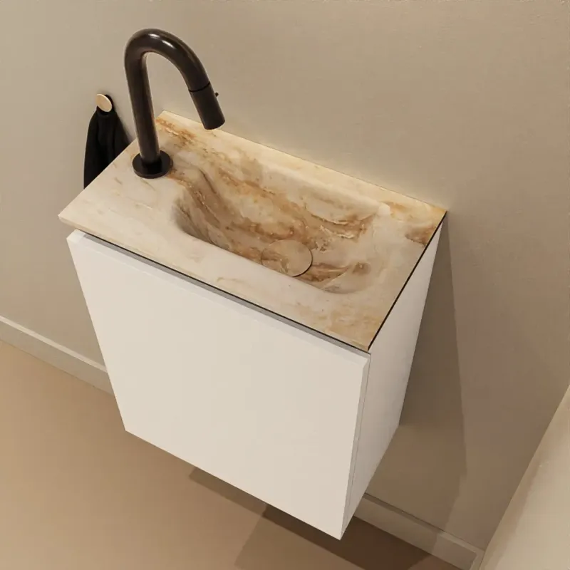 Beperkt Aanbod Mondiaz Ture DLux toiletmeubel 40cm talc met wastafel frappe rechts met kraangat