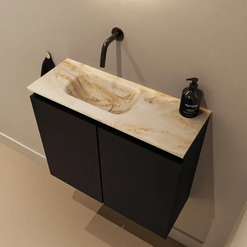 Alleen Vandaag Mondiaz Ture DLux toiletmeubel 60cm urban met wastafel frappe links zonder kraangat