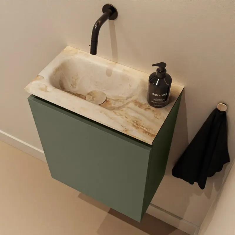 Betrouwbaar Mondiaz Ture DLux toiletmeubel 40cm army met wastafel frappe links zonder kraangat