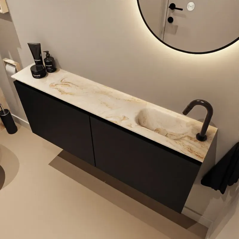 Koop Vandaag Mondiaz Ture DLux toiletmeubel 120cm urban met wastafel frappe rechts met kraangat