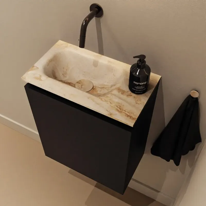 Express Levering Mondiaz Ture DLux toiletmeubel 40cm urban met wastafel frappe links zonder kraangat