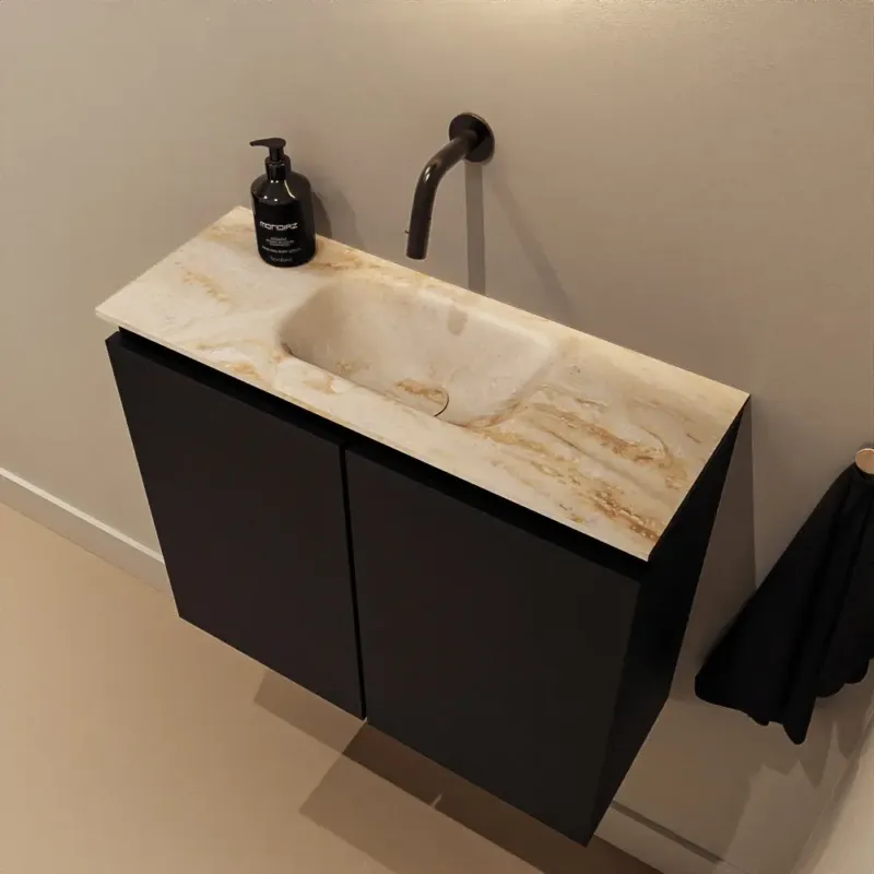 Gecertificeerd Mondiaz Ture DLux toiletmeubel 60cm urban met wastafel frappe midden zonder kraangat