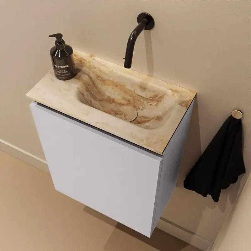 Gereduceerde Prijs Mondiaz Ture DLux toiletmeubel 40cm cale met wastafel frappe rechts zonder kraangat