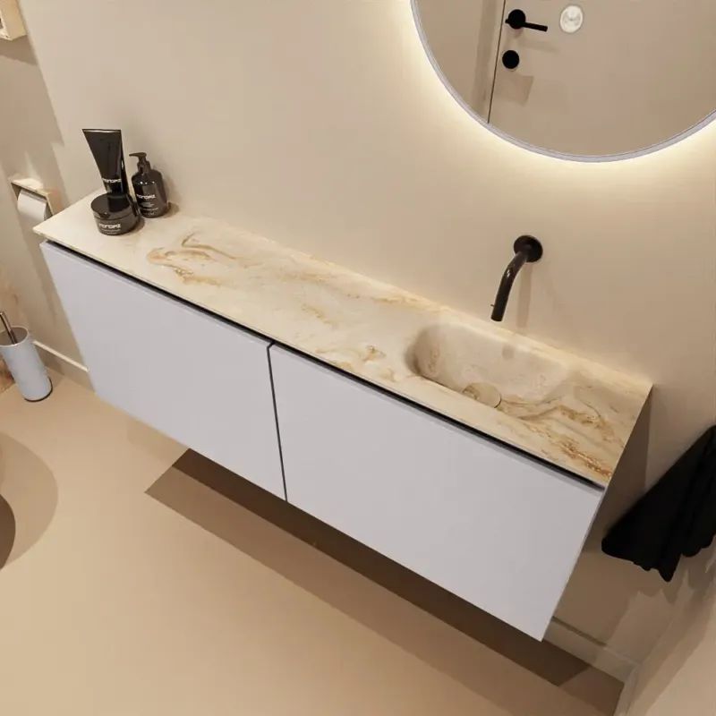 Mondiaz Ture DLux toiletmeubel 120cm cale met wastafel frappe rechts zonder kraangat Beste Prijs