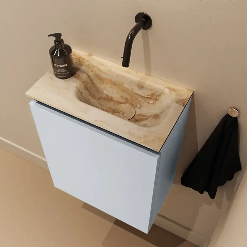 Betrouwbaar Mondiaz Ture DLux toiletmeubel 40cm clay met wastafel frappe rechts zonder kraangat