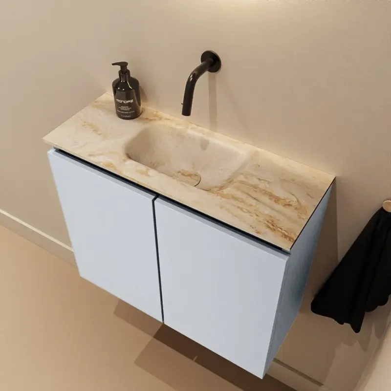 Alleen Vandaag Mondiaz Ture DLux toiletmeubel 60cm clay met wastafel frappe midden zonder kraangat