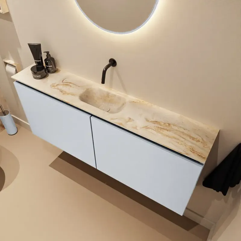 Laatste Kans Mondiaz Ture DLux toiletmeubel 120cm clay met wastafel frappe midden zonder kraangat