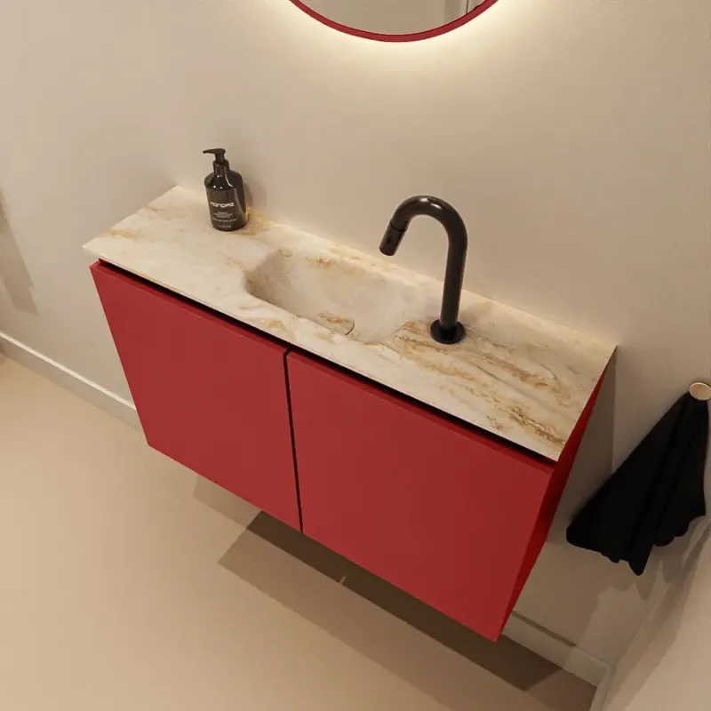 Favoriet Mondiaz Ture DLux toiletmeubel 80cm fire met wastafel frappe midden met kraangat