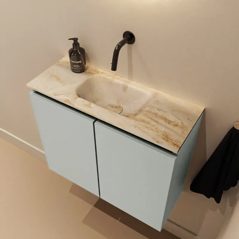 Koop Vandaag Mondiaz Ture DLux toiletmeubel 60cm greey met wastafel frappe midden zonder kraangat