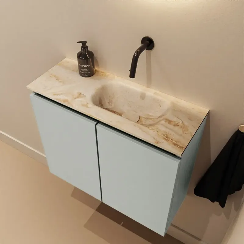 Voordeelprijs Mondiaz Ture DLux toiletmeubel 60cm greey met wastafel frappe rechts zonder kraangat