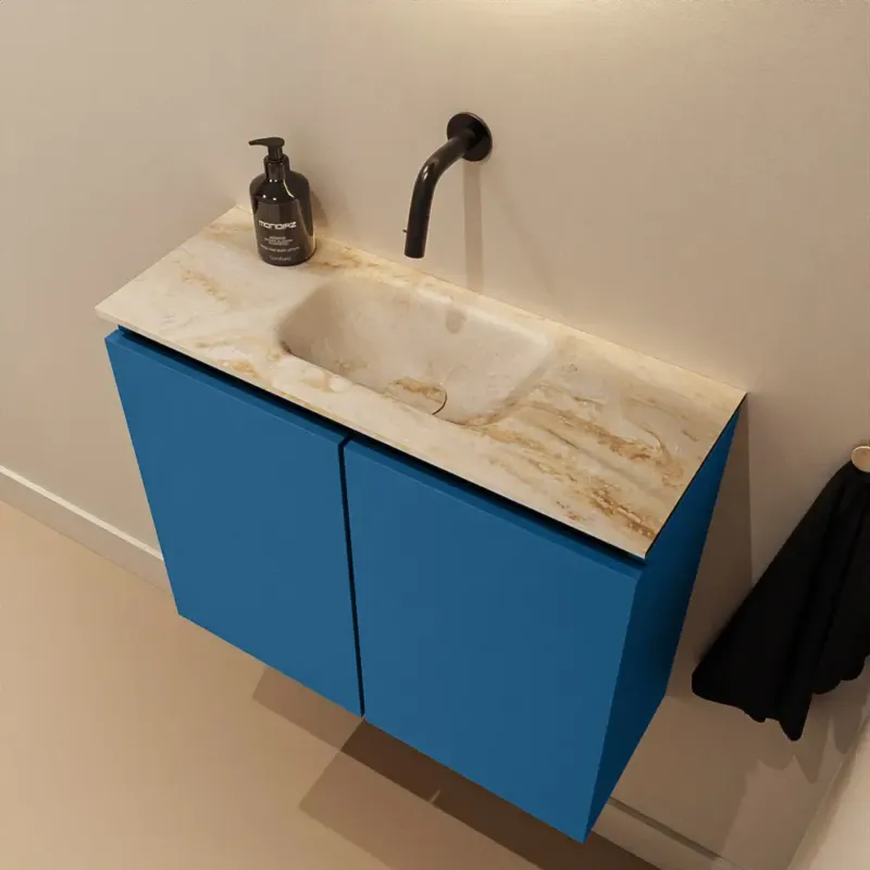 Favoriet Mondiaz Ture DLux toiletmeubel 60cm jeans met wastafel frappe midden zonder kraangat