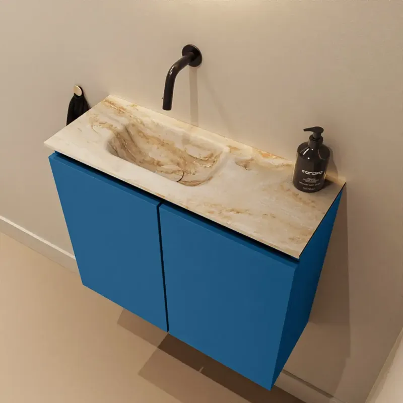 Laatste Kans Mondiaz Ture DLux toiletmeubel 60cm jeans met wastafel frappe links zonder kraangat