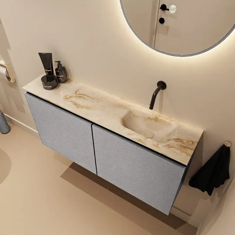 Dagaanbieding Mondiaz Ture DLux toiletmeubel 100cm plata met wastafel frappe rechts zonder kraangat
