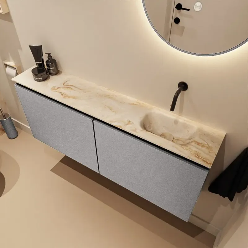 Alleen Vandaag Mondiaz Ture DLux toiletmeubel 120cm plata met wastafel frappe rechts zonder kraangat