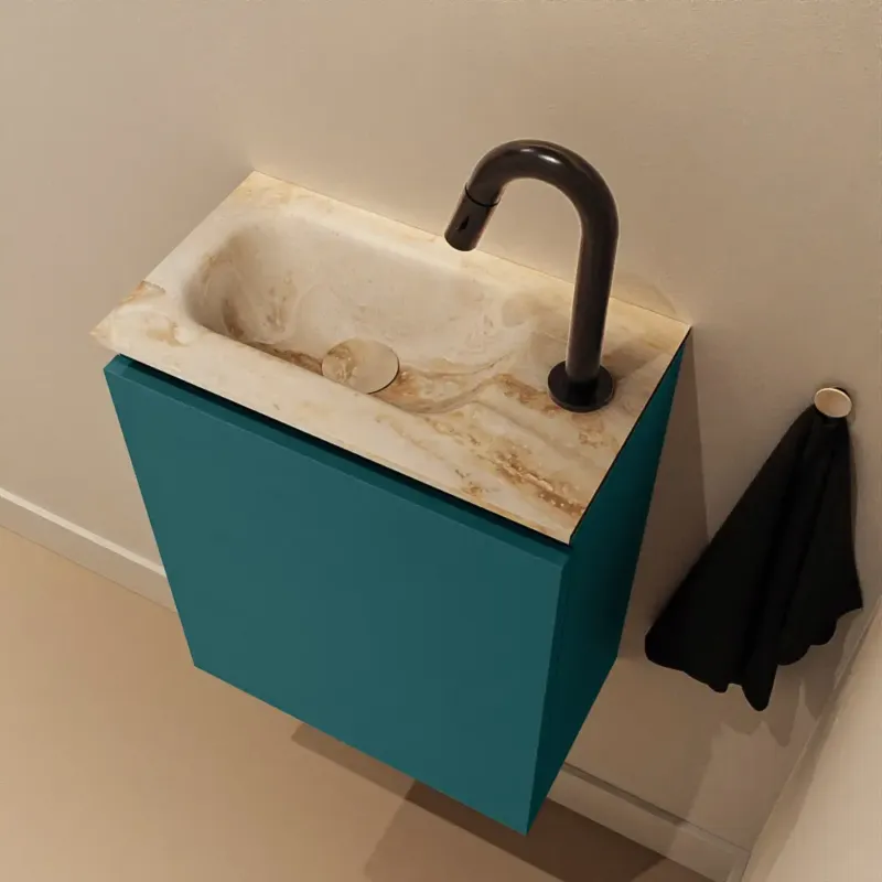 Aanbieding Mondiaz Ture DLux toiletmeubel 40cm smag met wastafel frappe links met kraangat