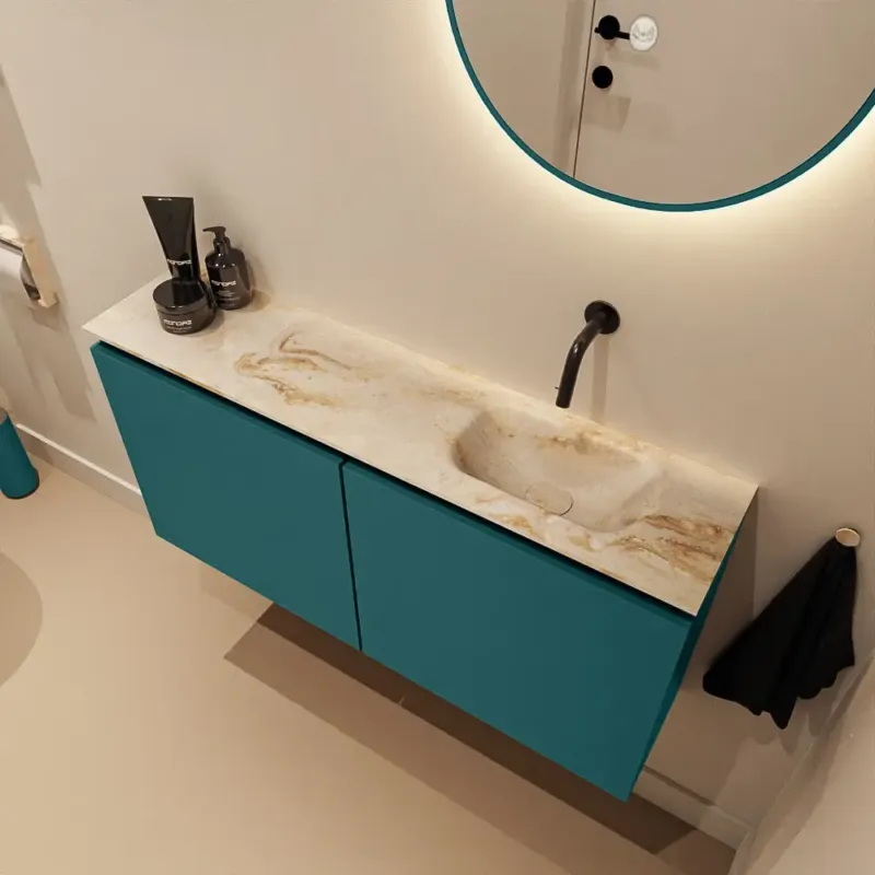 Alleen Vandaag Mondiaz Ture DLux toiletmeubel 100cm smag met wastafel frappe rechts zonder kraangat