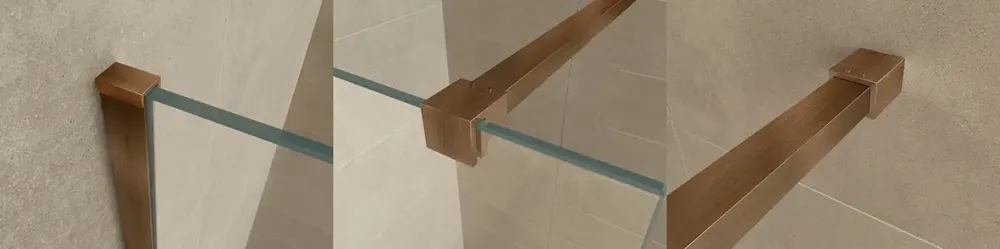 Hete Deal Mueller Slimline muurprofiel en stabilisatiestang voor losse glaswand geborsteld brons