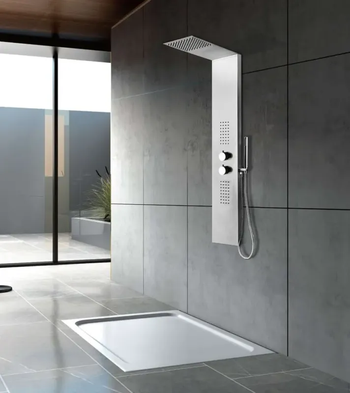 Sapho Grace douchepaneel 145x22cm chroom geborsteld Direct Beschikbaar