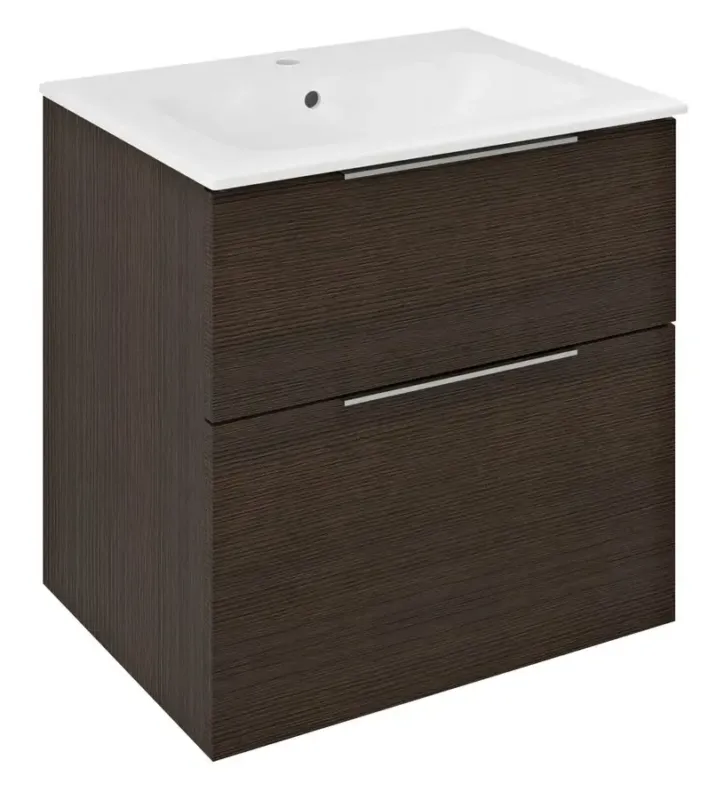 Nieuw Sapho Cirasa wastafel onderkast 60x46x64cm donkerbruin eiken