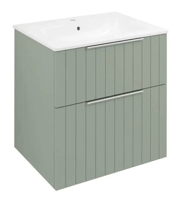Nieuw Sapho Cirasa wastafel onderkast met ribbelfront 60x46x64cm groen