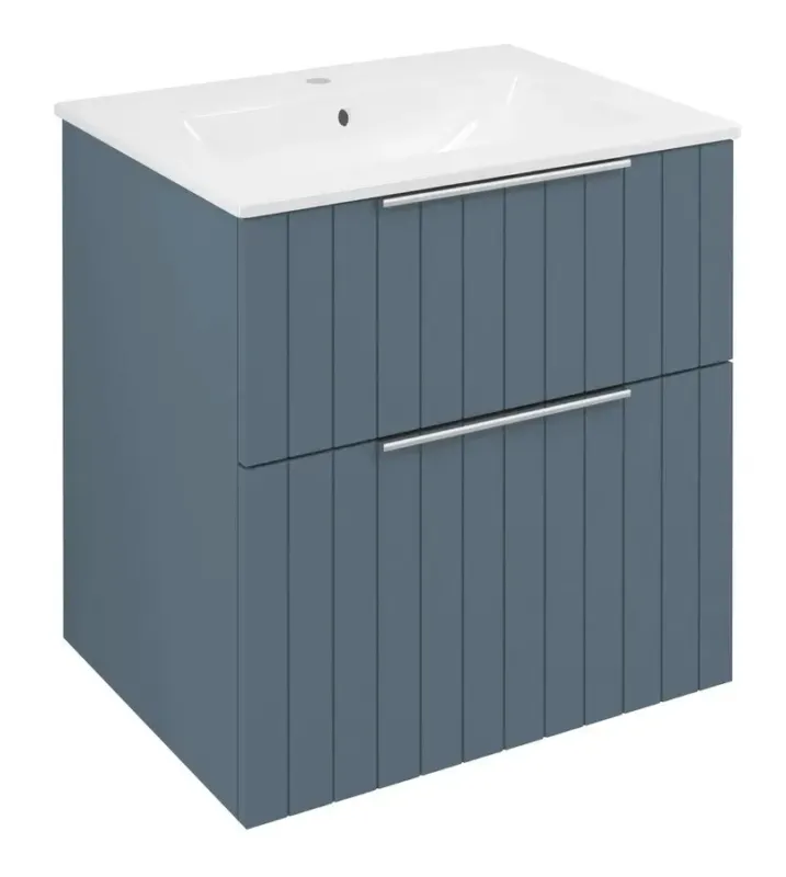 Fabrieksprijs Sapho Cirasa wastafel onderkast met ribbelfront 60x46x64cm blauw
