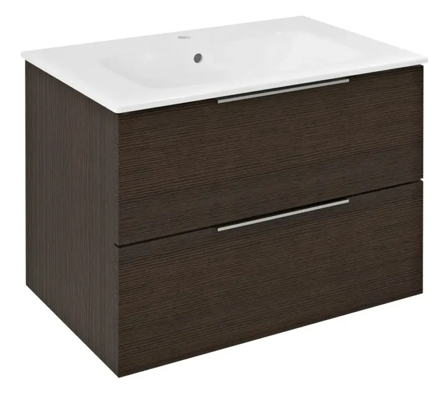 Sapho Cirasa wastafel onderkast 70x46x52cm donkerbruin eiken Direct Beschikbaar