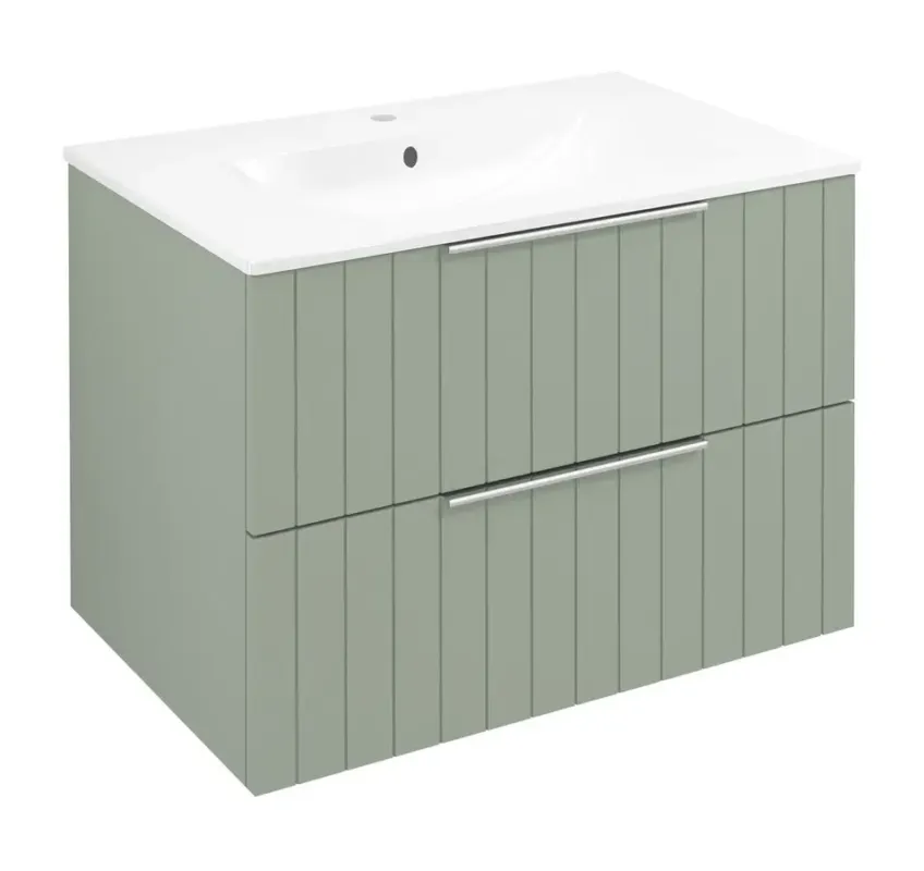 Sapho Cirasa wastafel onderkast met ribbelfront 70x46x52cm groen Nieuw