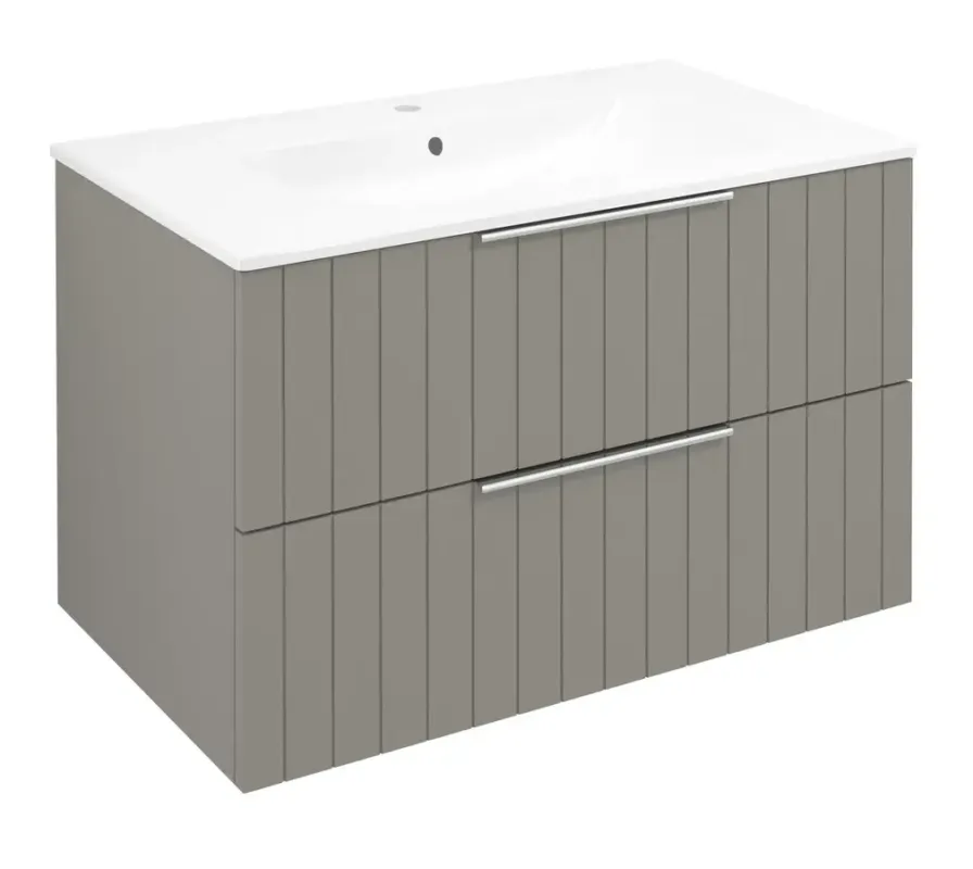 Bestseller Sapho Cirasa wastafel onderkast met ribbelfront 80x46x52cm taupe