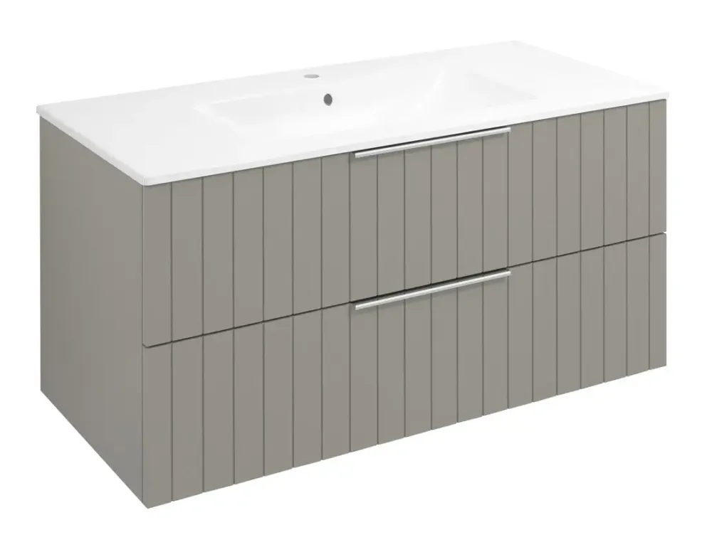 Bestel Nu Sapho Cirasa wastafel onderkast met ribbelfront 100x46x52cm taupe