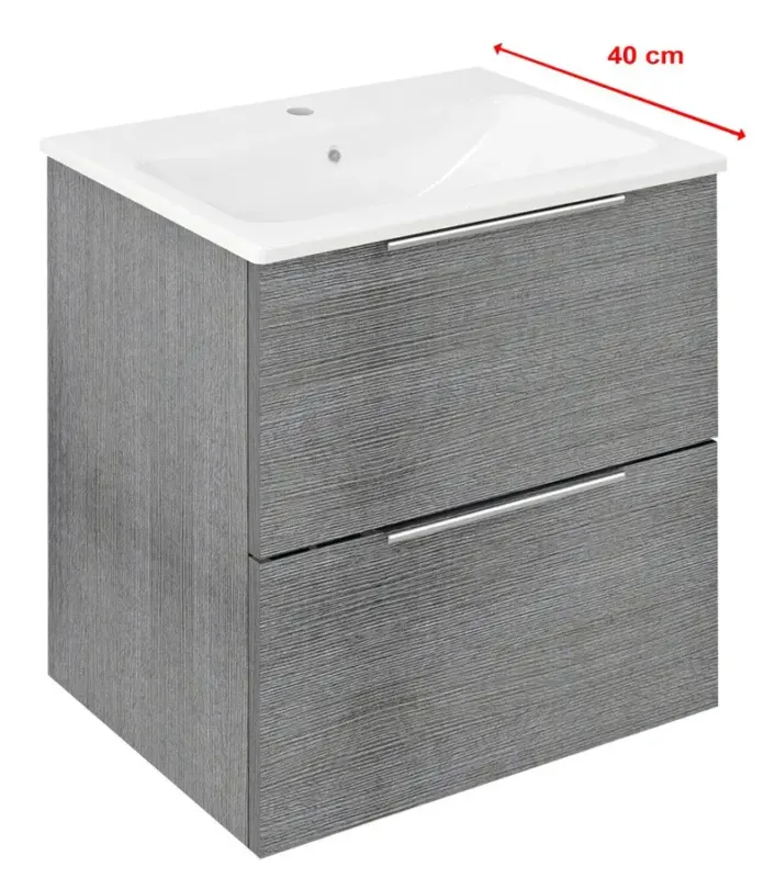 Sapho Cirasa Compact wastafel onderkast 50x39x54cm grijs eiken Goedkoop