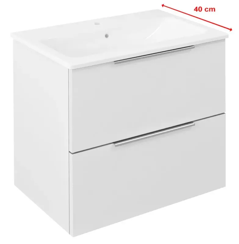 Korting Sapho Cirasa Compact wastafel onderkast 60x39x54cm wit glans