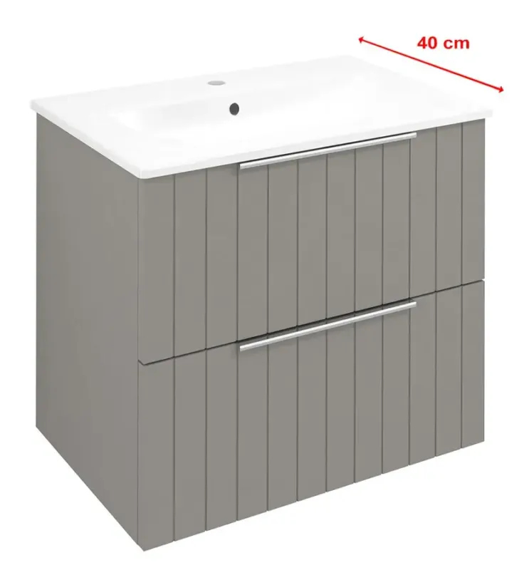 Exclusieve Aanbieding Sapho Cirasa Compact wastafel onderkast met ribbelfront 60x39x54cm taupe