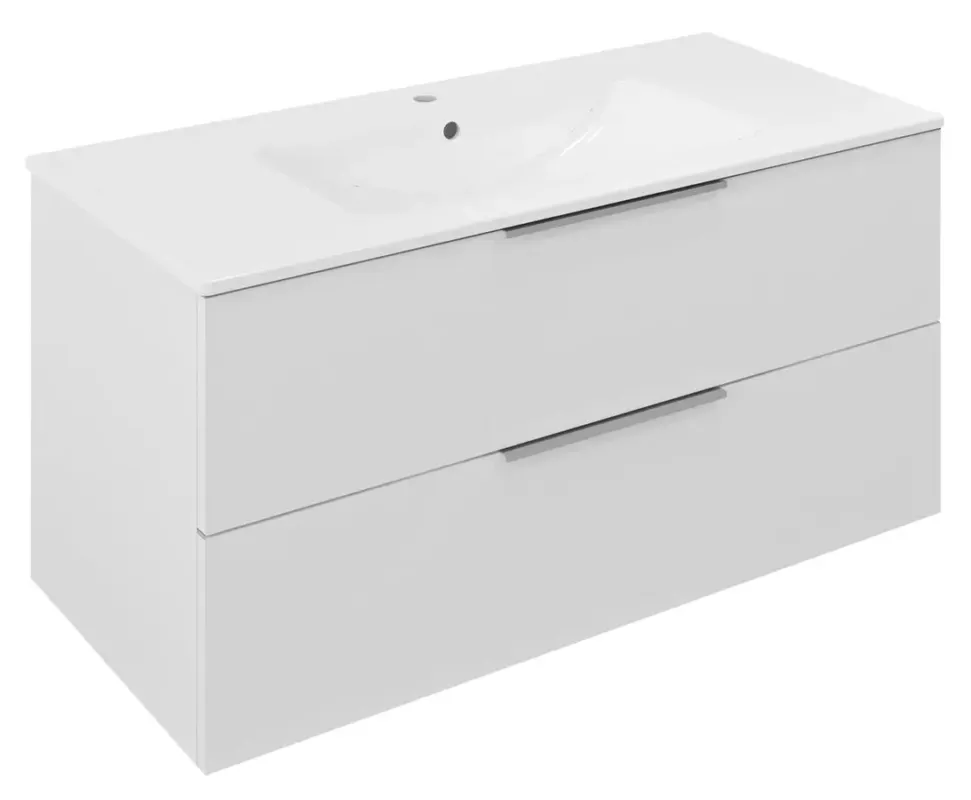 Sapho Cirasa badmeubel 100cm wit glans met witte wastafel Laatste Versie