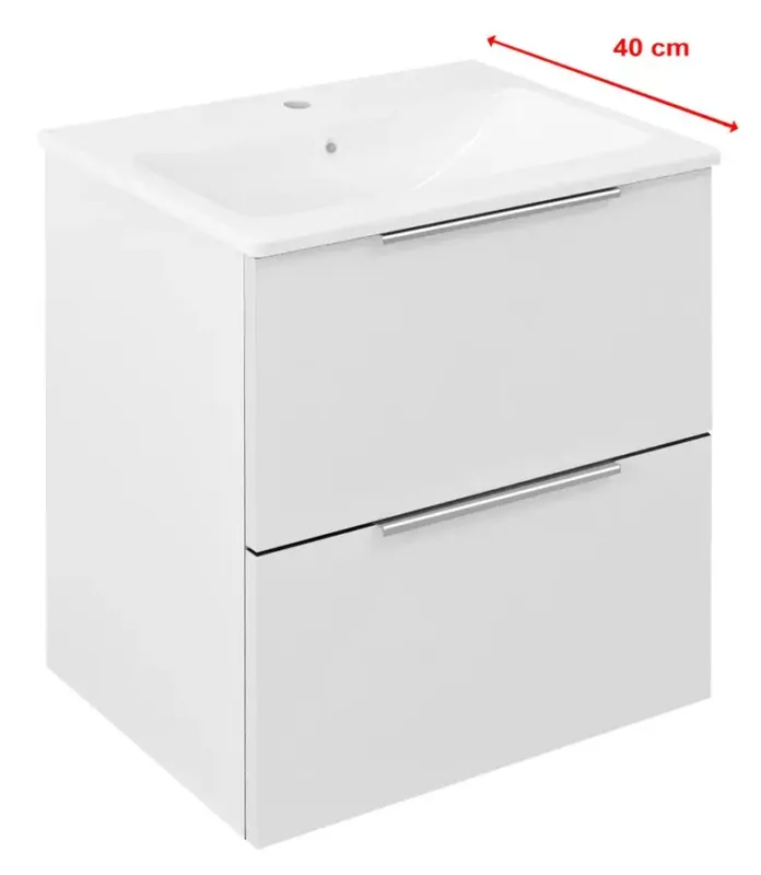 Hoge Kwaliteit Sapho Cirasa Compact badmeubel 50cm wit glans met witte wastafel