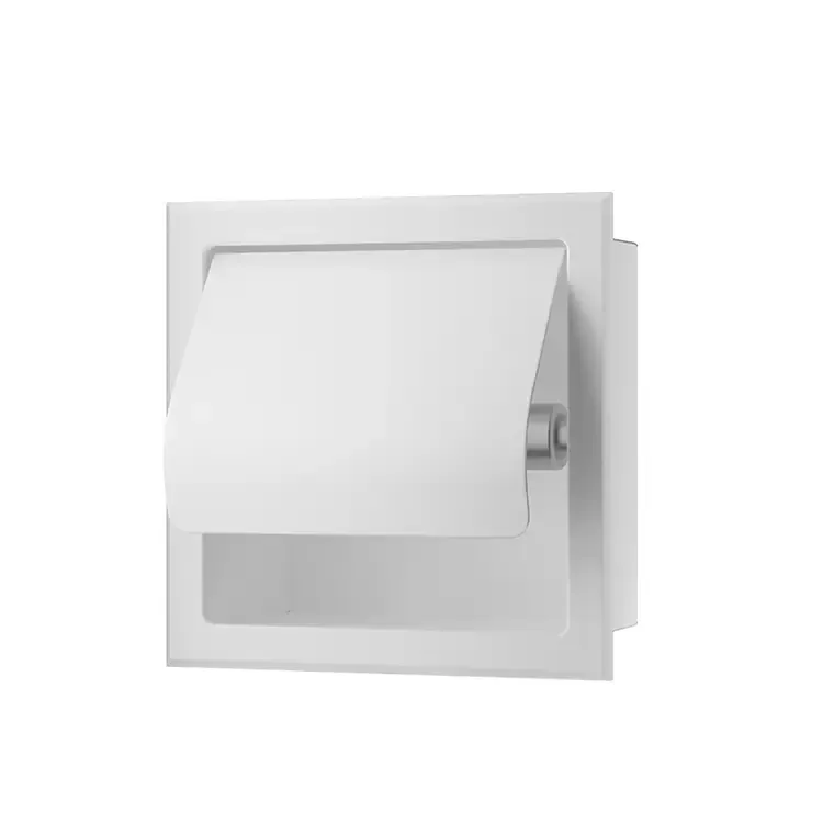 Hete Deal Mueller Mokri inbouw toiletrolhouder met klep mat wit