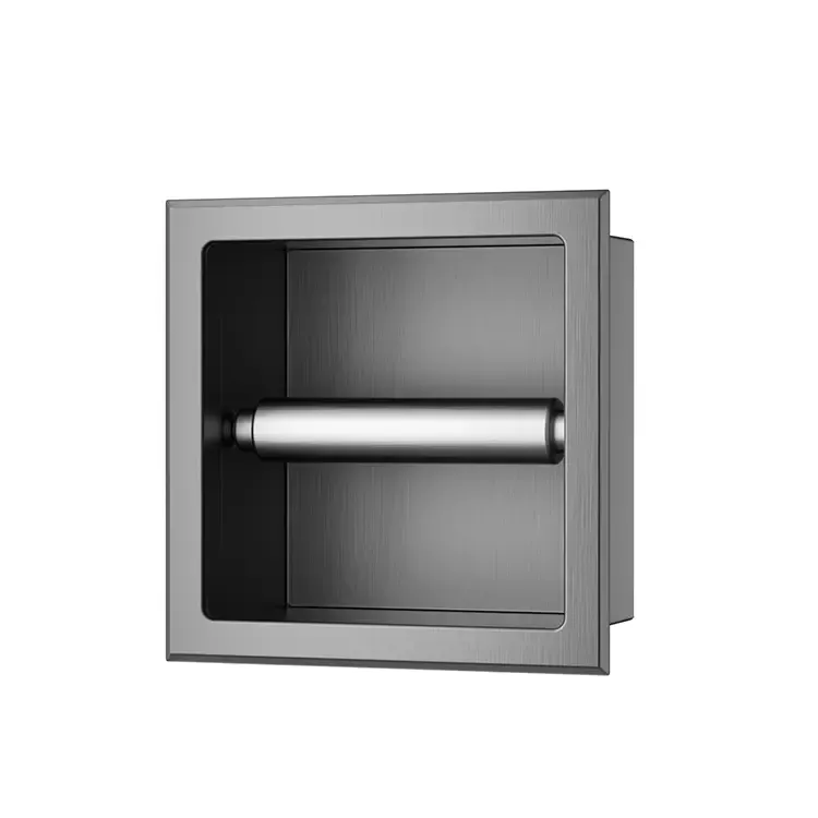Korting Mueller Mokri inbouw toiletrolhouder zonder klep gunmetal