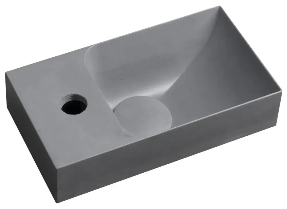 Bestel Nu Sapho Piccolino fontein beton kraangat links 31x17cm grijs