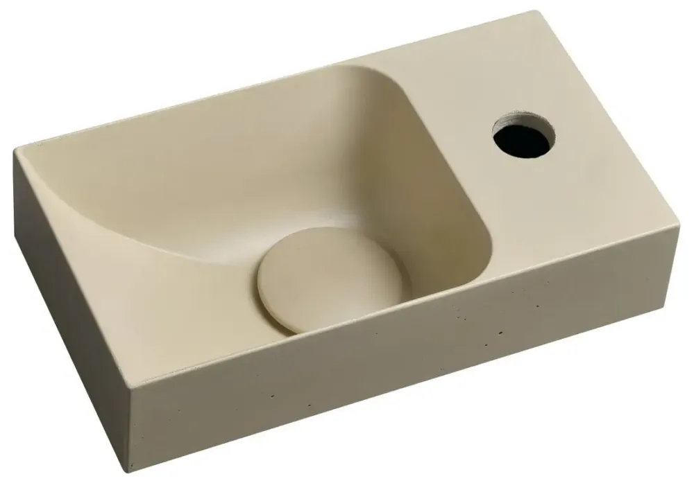 Speciale Aanbieding Sapho Piccolino fontein beton kraangat rechts 31x17cm geel
