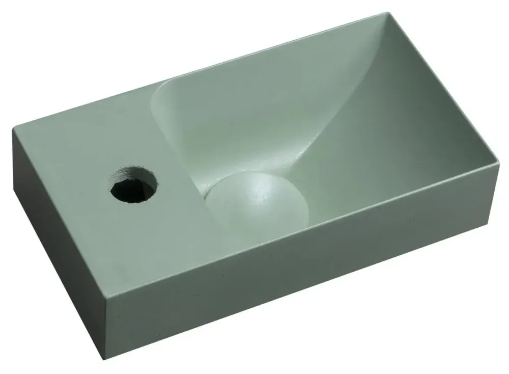 Sapho Piccolino fontein beton kraangat links 31x17cm groen Nieuw