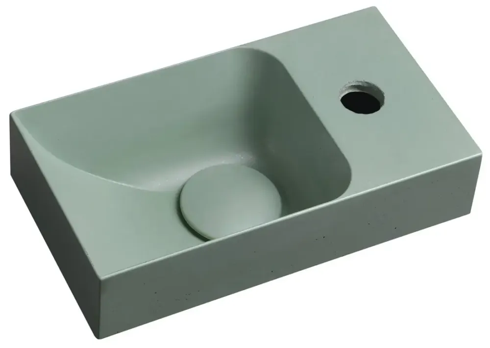 Sapho Piccolino fontein beton kraangat rechts 31x17cm groen Flitsaanbieding