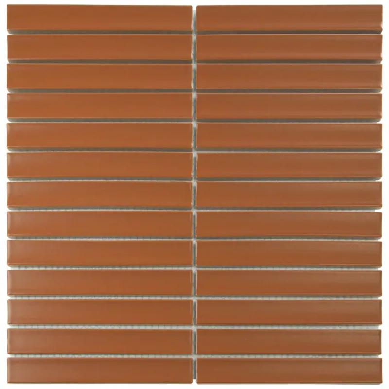 Tegelsample The Mosaic Factory Sevilla smalle vinger 2cm mozaïek tegels 30x30 terracotta Tijdelijk Beschikbaar