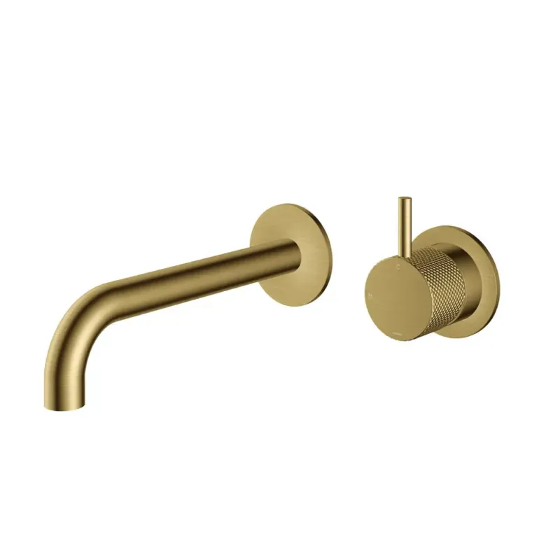 Hotbath Cobber X inbouw wastafelmengkraan 18cm geborsteld messing PVD Merkproduct