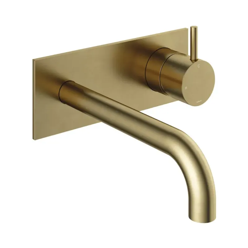 Hotbath Cobber inbouw wastafelkraan 18cm met plaat geborsteld messing Nu Kopen