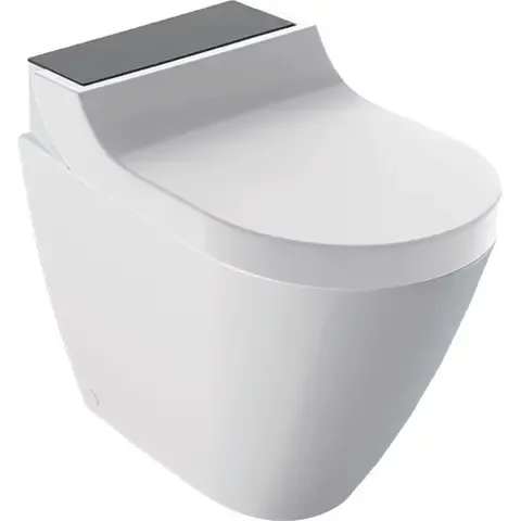 Bestel Nu Geberit AquaClean Tuma Comfort douche wc staand wit glans met afdekplaat zwart glas