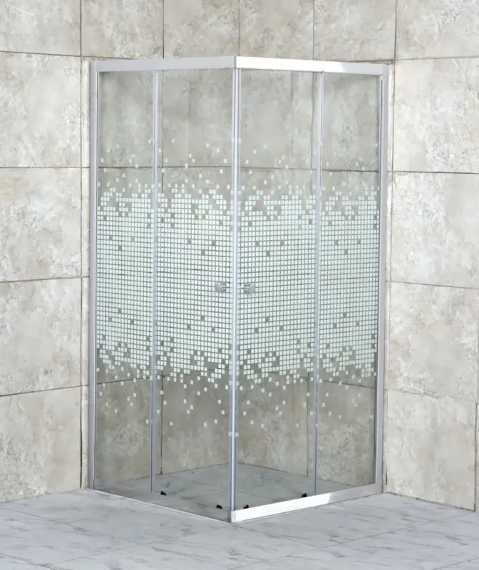 Kerra Pixel douchecabine vierkant 80x80cm chroom Flitsaanbieding